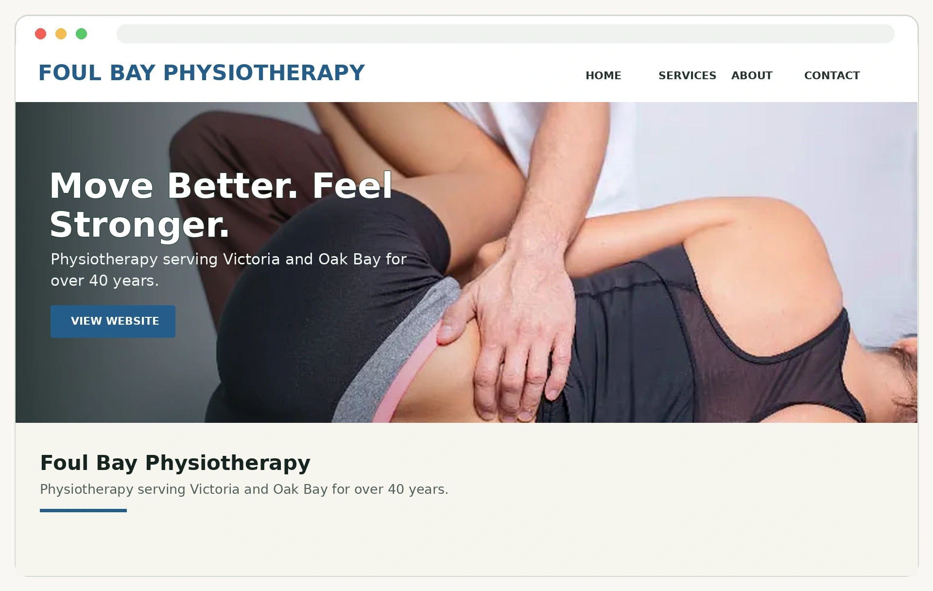 Preview of the Foul Bay Physiotherapy website